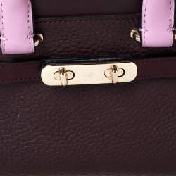 Pre Owned Coach Burgundy/Pink Leather Swagger 20 Carryall Top Handle Bag