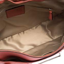 Coach Coral Orange Leather Taylor Marin Flap Satchel 