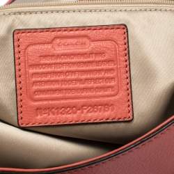 Coach Coral Orange Leather Taylor Marin Flap Satchel 