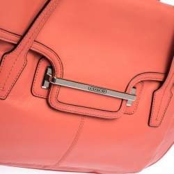 Coach Coral Orange Leather Taylor Marin Flap Satchel 