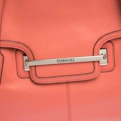 Coach Coral Orange Leather Taylor Marin Flap Satchel 