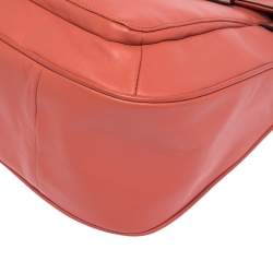 Coach Coral Orange Leather Taylor Marin Flap Satchel 