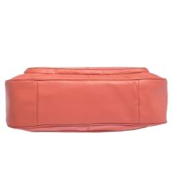 Coach Coral Orange Leather Taylor Marin Flap Satchel 
