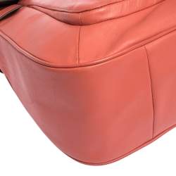 Coach Coral Orange Leather Taylor Marin Flap Satchel 