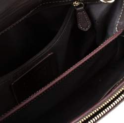 Coach Beige/Brown Canvass and Leather Etta Carryall Satchel