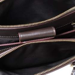 Coach Beige/Brown Canvass and Leather Etta Carryall Satchel