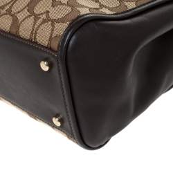 Coach Beige/Brown Canvass and Leather Etta Carryall Satchel