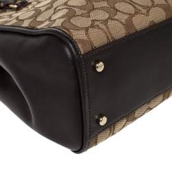 Coach Beige/Brown Canvass and Leather Etta Carryall Satchel