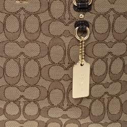 Coach Beige/Brown Canvass and Leather Etta Carryall Satchel