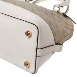 Pre Owned Coach Beige/Brown Coated Canvas and Leather Sierra Satchel