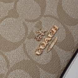 Pre Owned Coach Beige/Brown Coated Canvas and Leather Sierra Satchel