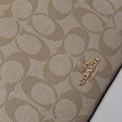 Pre Owned Coach Beige/Brown Coated Canvas and Leather Sierra Satchel