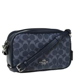 Coach Grey Coated Canvas and Leather Jes Double Zip Camera Crossbody Bag