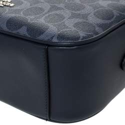 Coach Grey Coated Canvas and Leather Jes Double Zip Camera Crossbody Bag