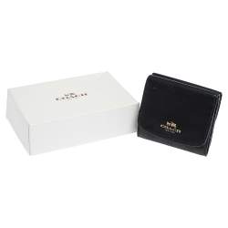 Pre Owned Coach Brown/Black Coated Canvas and Leather Trifold Wallet