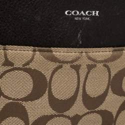 Coach Brown/Beige Signature Canvas and Leather Swingpack Crossbody Bag