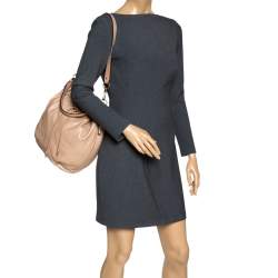 Coach Beige Leather Drawstring Hobo 