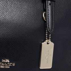 Coach Navy Blue Leather Turnlock Carryall Satchel