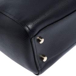 Coach Navy Blue Leather Turnlock Carryall Satchel
