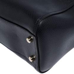 Coach Navy Blue Leather Turnlock Carryall Satchel