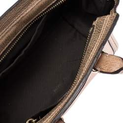 Coach Metallic Rose Gold Leather Swagger 27 Carryall Top Handle Bag