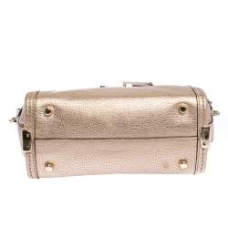 Coach Metallic Rose Gold Leather Swagger 27 Carryall Top Handle Bag