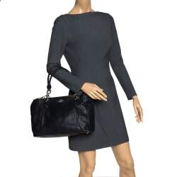Coach Black Leather Double Zip Satchel