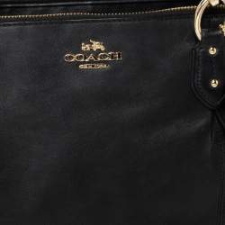 Coach Black Leather Double Zip Satchel