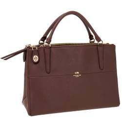 Pre Owned حقيبة كوتش بوروغ جلد بني