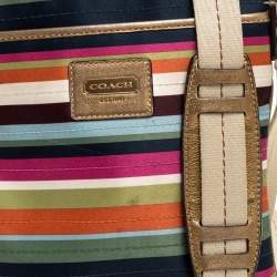 مملوكة مسبقًا Coach Multicolor Striped Nylon and Leather Swingpack Crossbody Bag