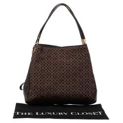 Pre Owned Coach Brown Canvas and Leather Edie Hobo