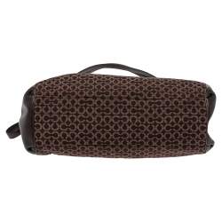 Pre Owned Coach Brown Canvas and Leather Edie Hobo