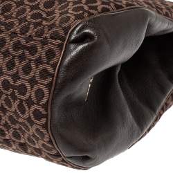 Pre Owned Coach Brown Canvas and Leather Edie Hobo