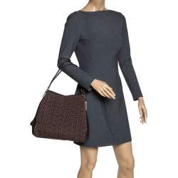 Pre Owned Coach Brown Canvas and Leather Edie Hobo