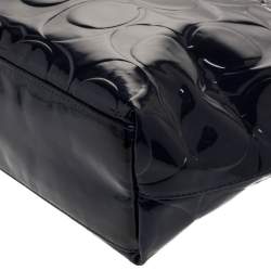 Pre Owned Coach Blue/Beige Patent Leather Peyton Tote