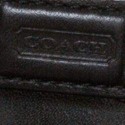 Pre Owned حقيبة كلتش كوتش جلد رصاصي/أسود مغزولة بقلاب