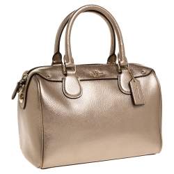 Coach Metallic Gold Leather Mini Bennett Satchel