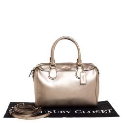 Coach Metallic Gold Leather Mini Bennett Satchel