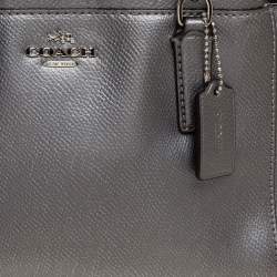Coach Metallic Silver Leather Mini Christie Carryall Satchel
