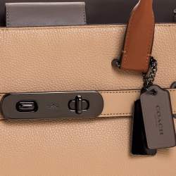 Coach Beige/Grey Leather Swagger 33 Tote