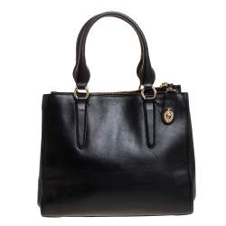 Pre Owned Coach Black Leather Double Zip Tote