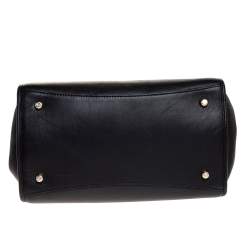 Pre Owned Coach Black Leather Double Zip Tote