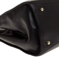 Pre Owned Coach Black Leather Double Zip Tote