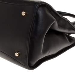 Pre Owned Coach Black Leather Double Zip Tote