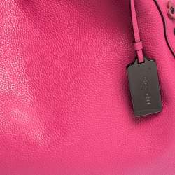 Coach Fuchsia Leather Edie Studded Shoulder Bag