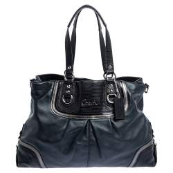 Pre Owned Coach Black Leather Ashley Satchel