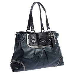 Pre Owned Coach Black Leather Ashley Satchel