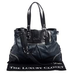 Pre Owned Coach Black Leather Ashley Satchel