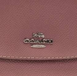 Pre Owned Coach Old Rose Patent Leather Trifold Wallet