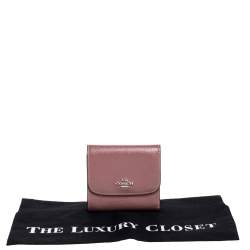 Pre Owned Coach Old Rose Patent Leather Trifold Wallet
